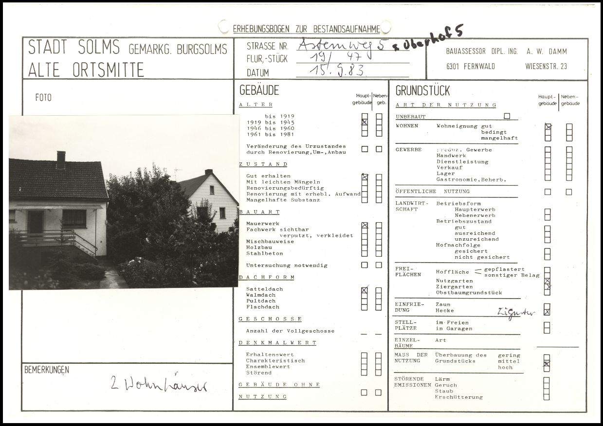 Burgsolms, Asternweg 05 und Oberhof 05